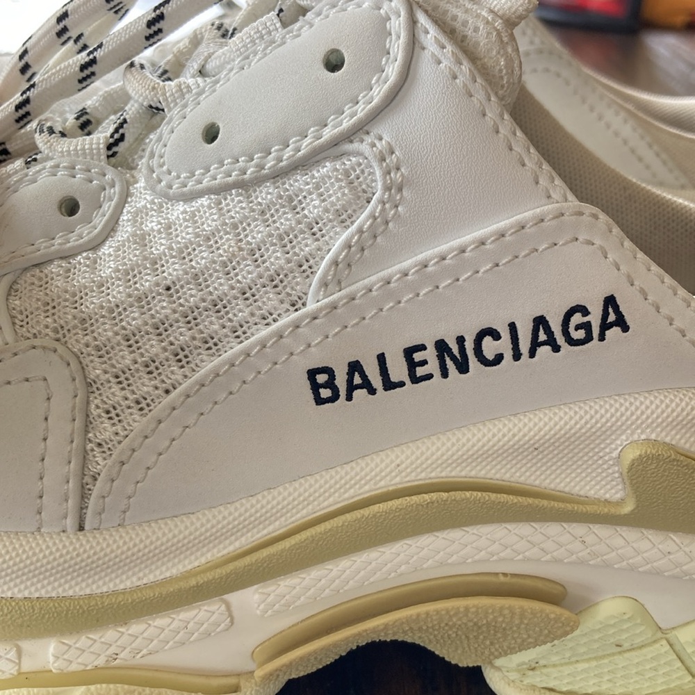 BALENCIAGA Triple S Mesh White Mule Sneakers - Picture 8 of 15